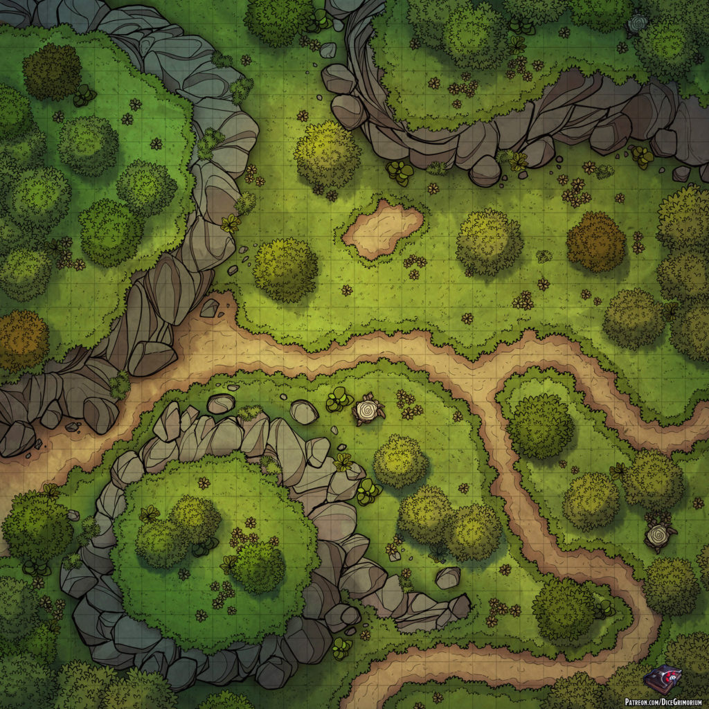 Forest Path D D Map For Roll20 And Tabletop Dice Grimorium