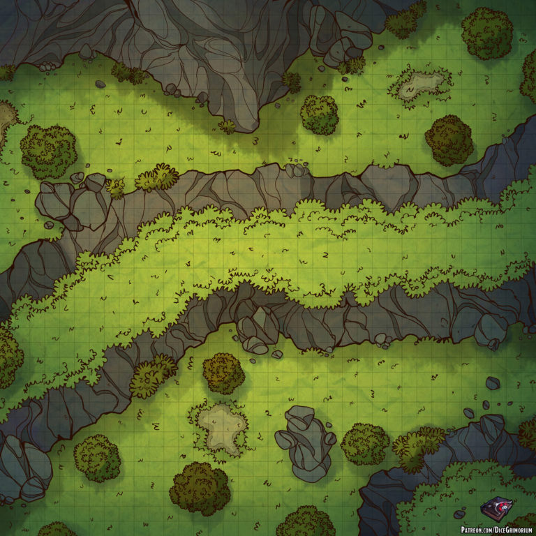 High Ground: Forest - D&D Map for Roll20 And Tabletop - Dice Grimorium