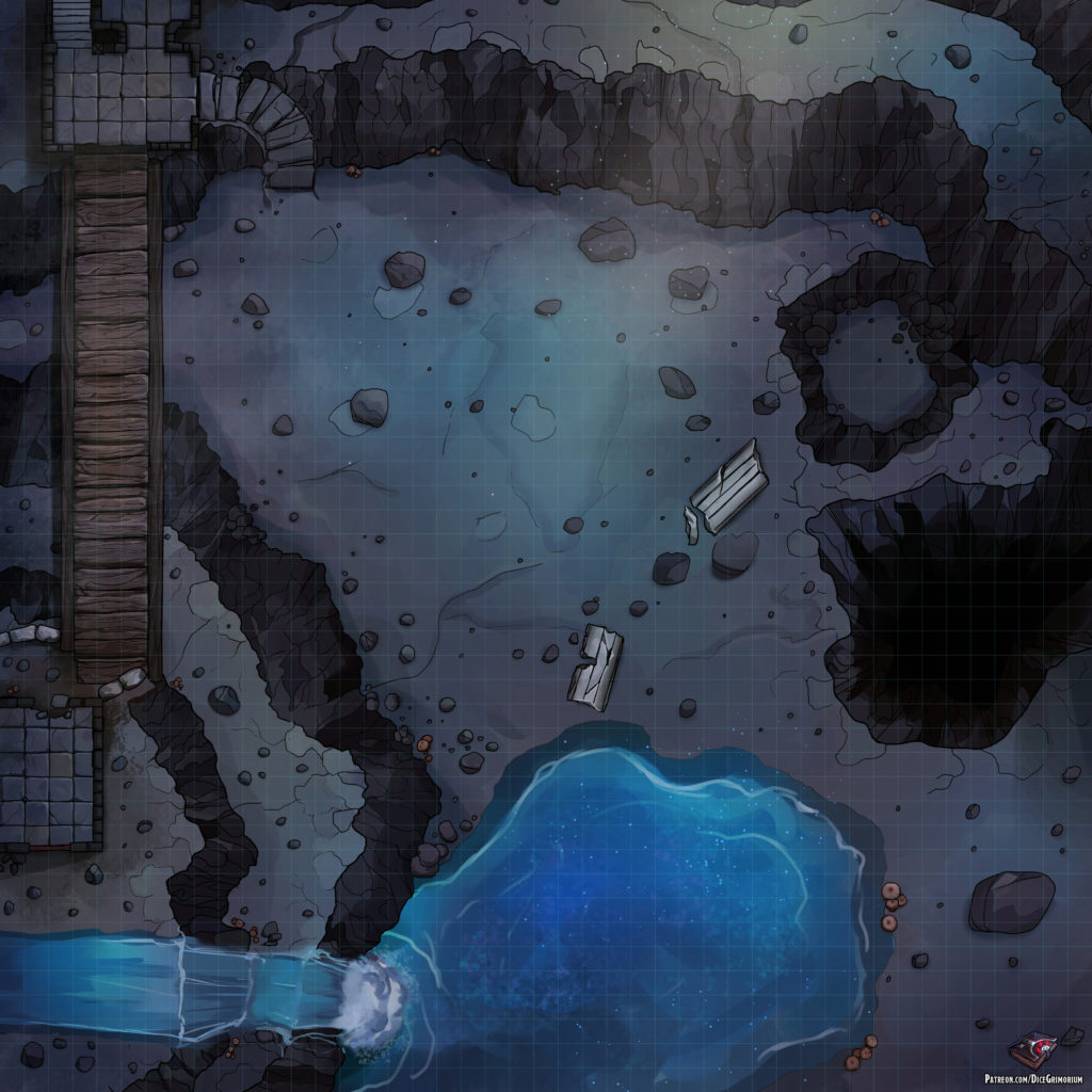 Large Cave D&D Battle Map