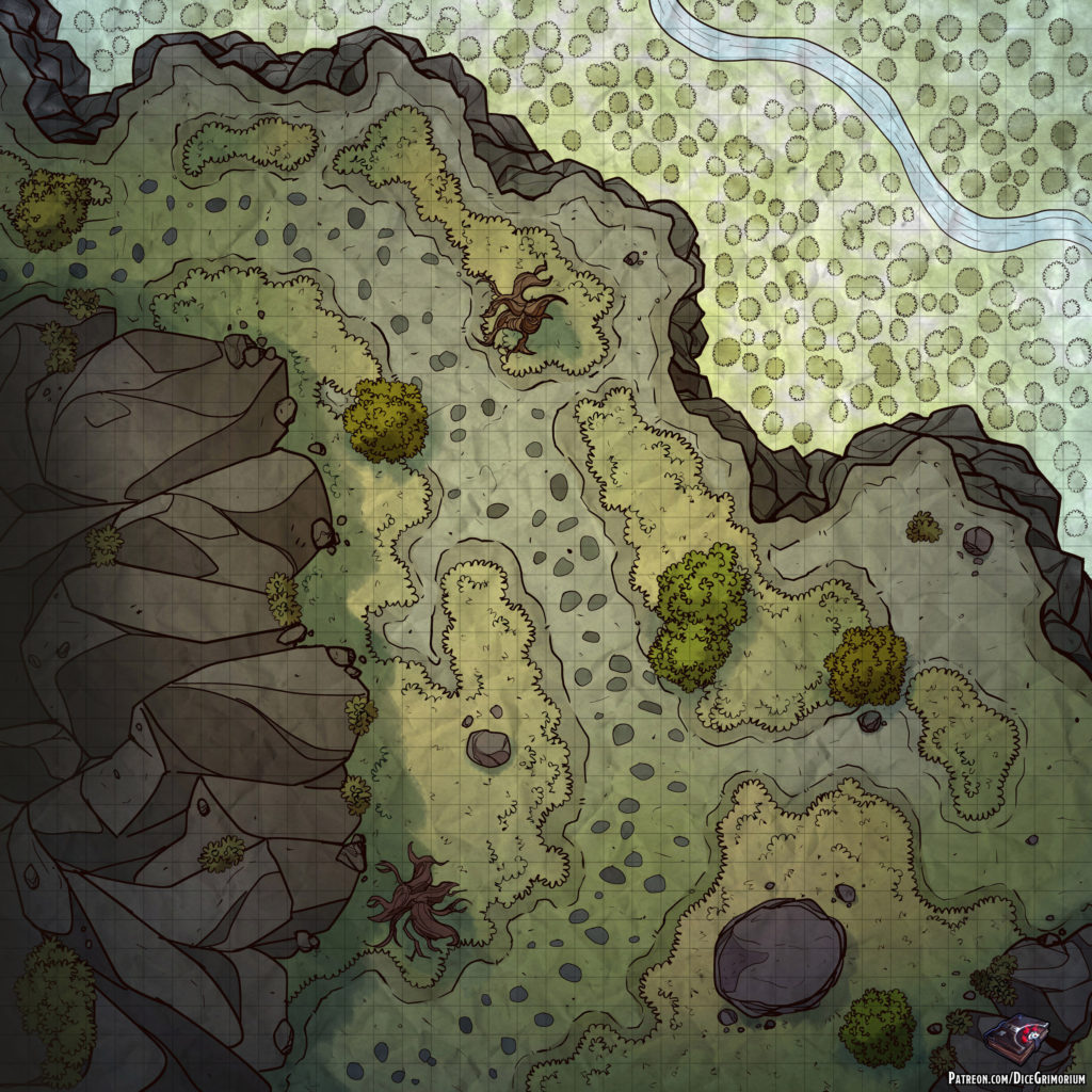 Mountain Pass - D&D Map for Roll20 And Tabletop - Dice Grimorium