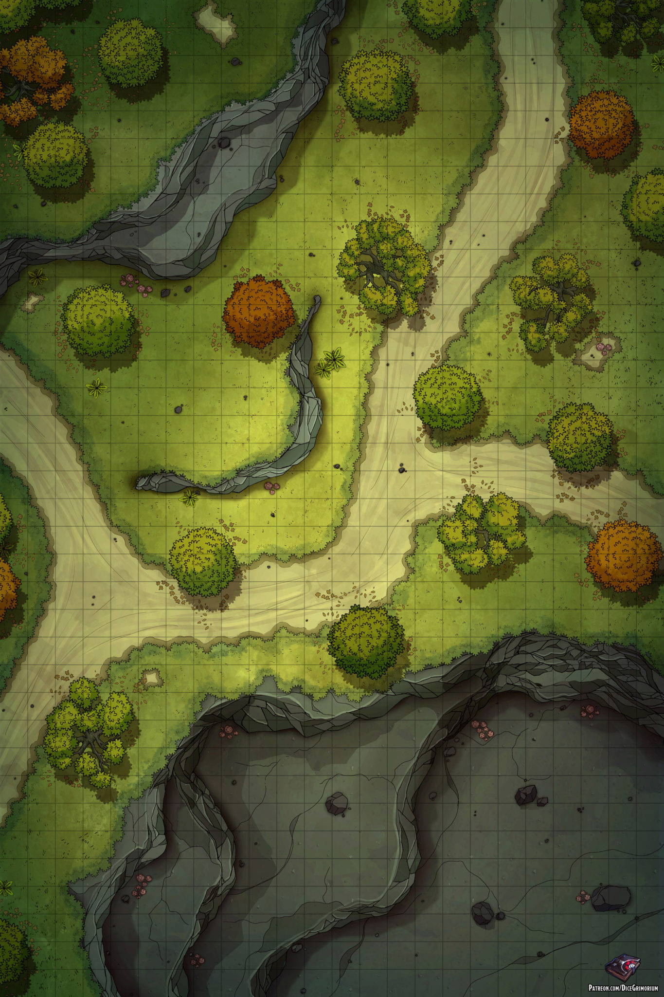 Forest Path Vol. 2 - D&D Map for Roll20 And Tabletop - Dice Grimorium
