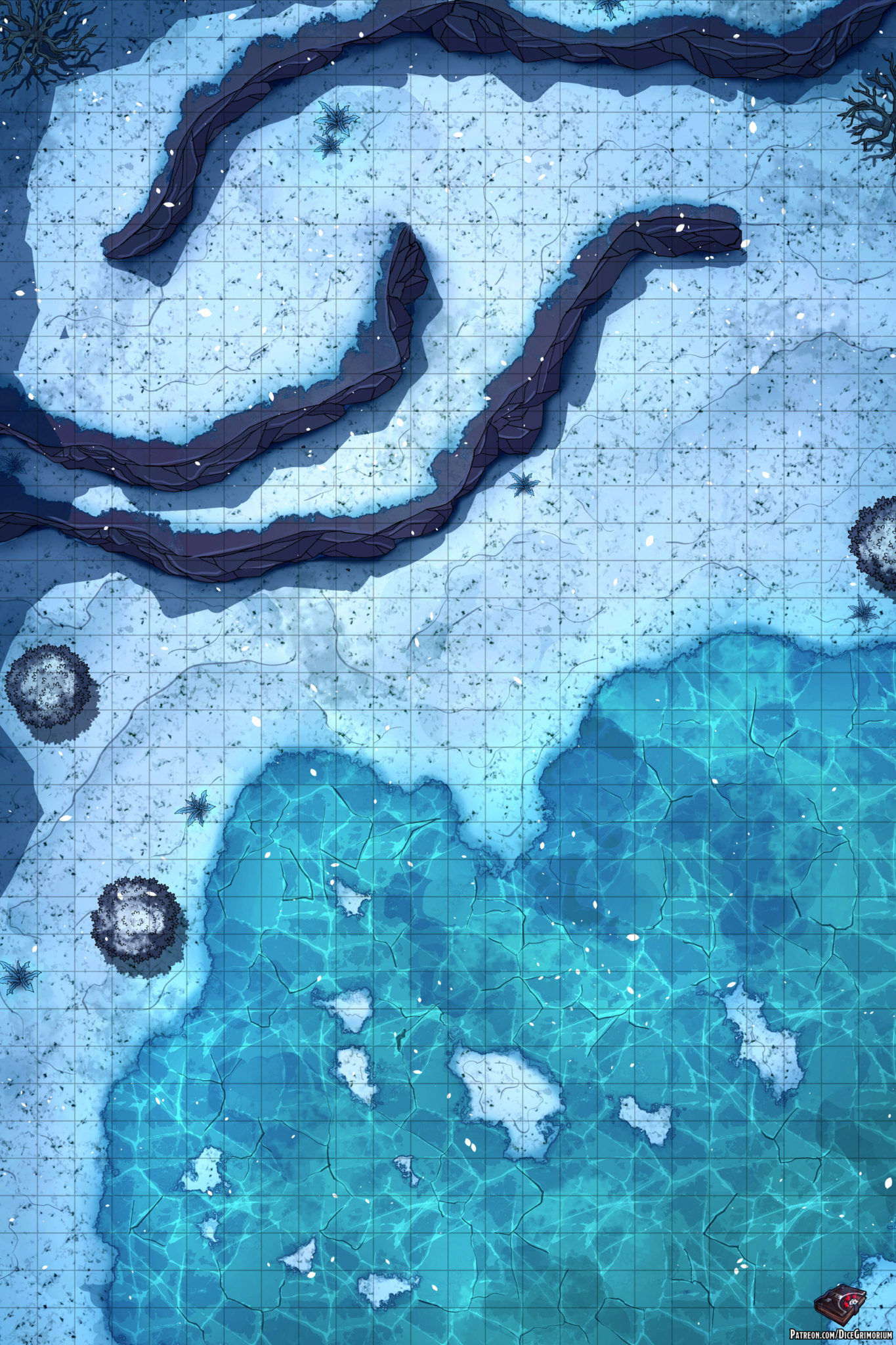 On Thin Ice - D&D Map for Roll20 And Tabletop - Dice Grimorium