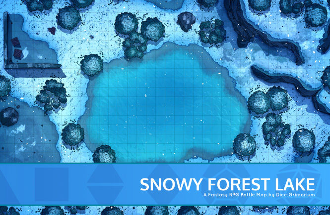 Snowy Forest Lake Battle Map Banner