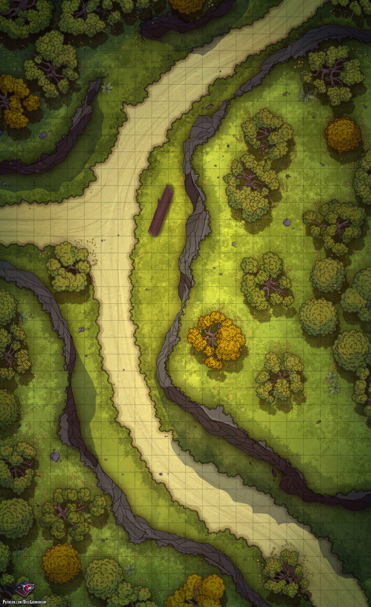 Forest Path Vol. 3 - D&D Map for Roll20 And Tabletop - Dice Grimorium