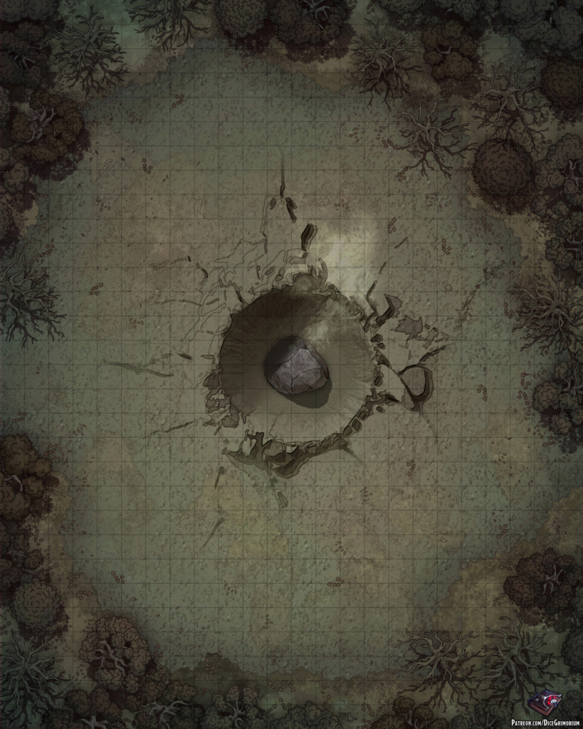 Forest Crater - D&D Map for Roll20 And Tabletop — Dice Grimorium