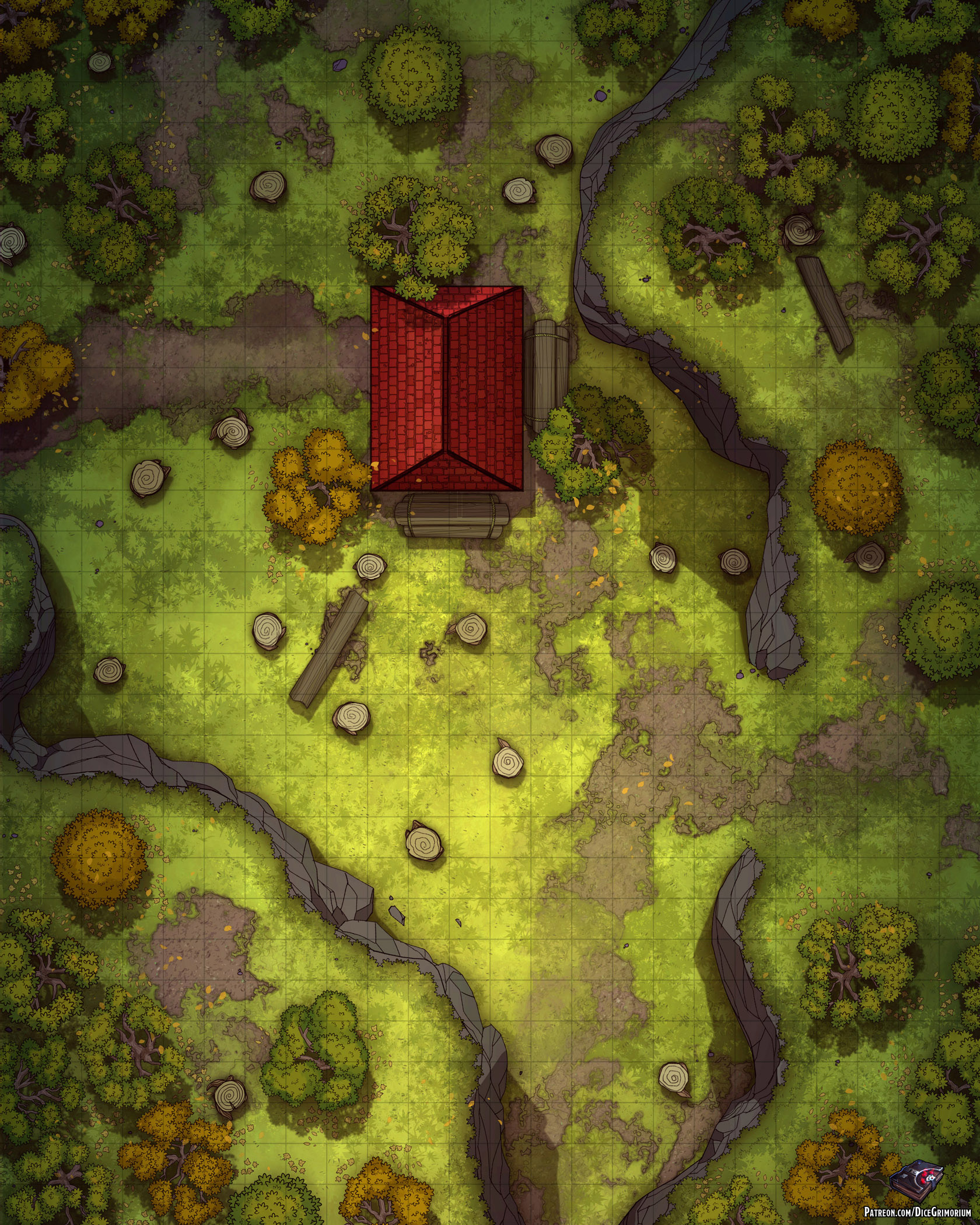 Logged Forest | D&D Map for Roll20 And Tabletop — Dice Grimorium