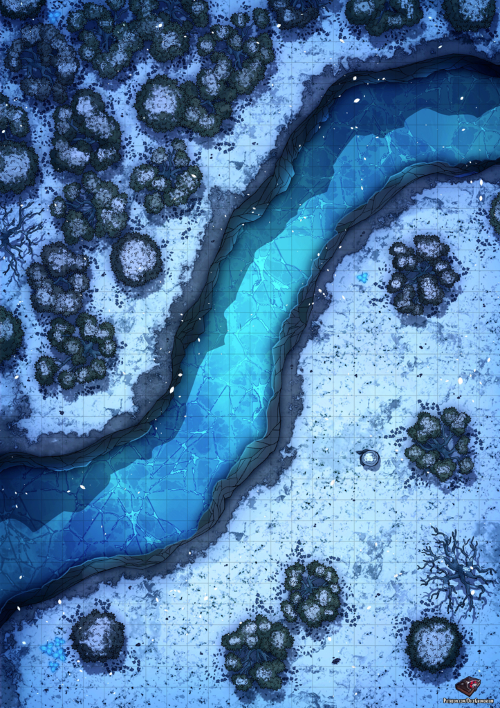 Frozen River - D&D Map for Roll20 And Tabletop - Dice Grimorium