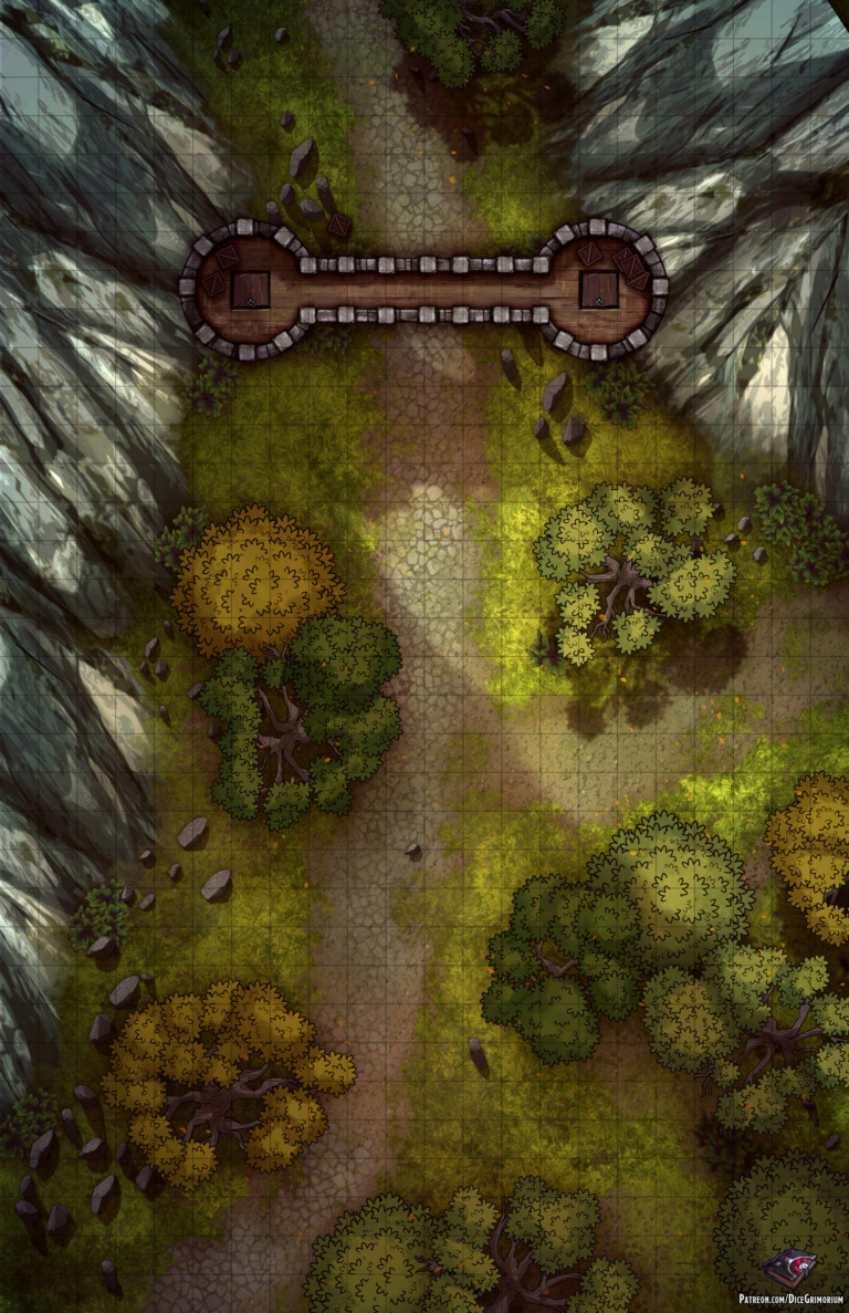 Forest Barbican Gate - D&D Map for Roll20 And Tabletop - Dice Grimorium