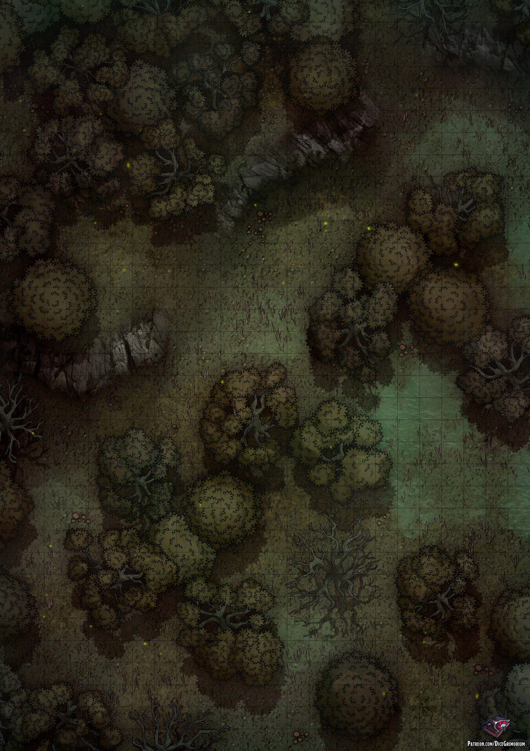 Swamp Forest Vol. 3 - D&D Map for Roll20 And Tabletop — Dice Grimorium