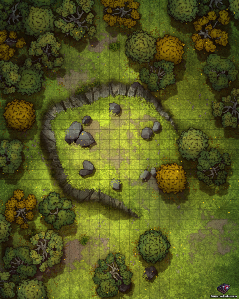 Forest Wilderness Vol 2 D D Map For Roll20 And Tabletop Dice Grimorium   ForestEncounter2Public 819x1024 