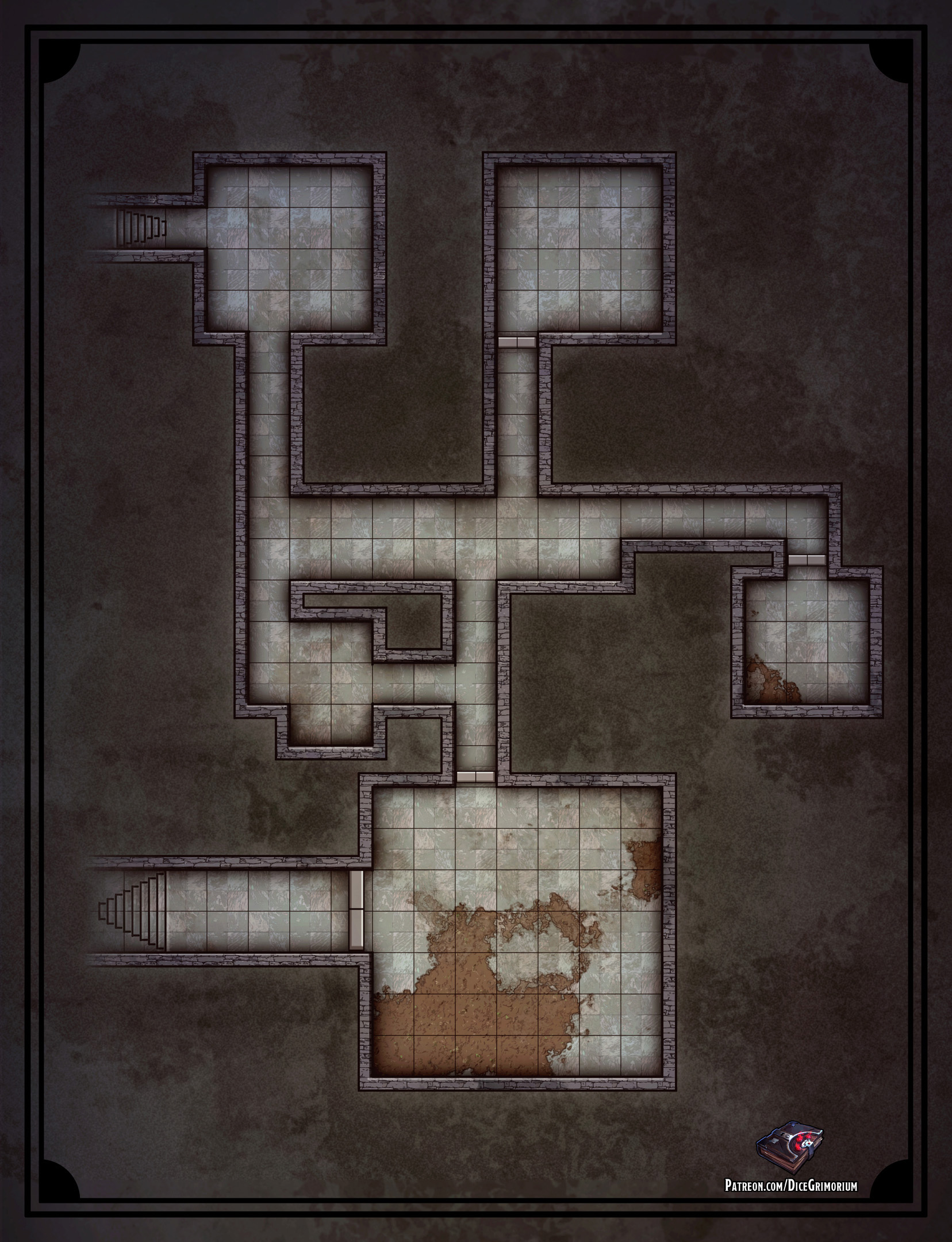 Small Dungeon - D&D Map for Roll20 And Tabletop - Dice Grimorium