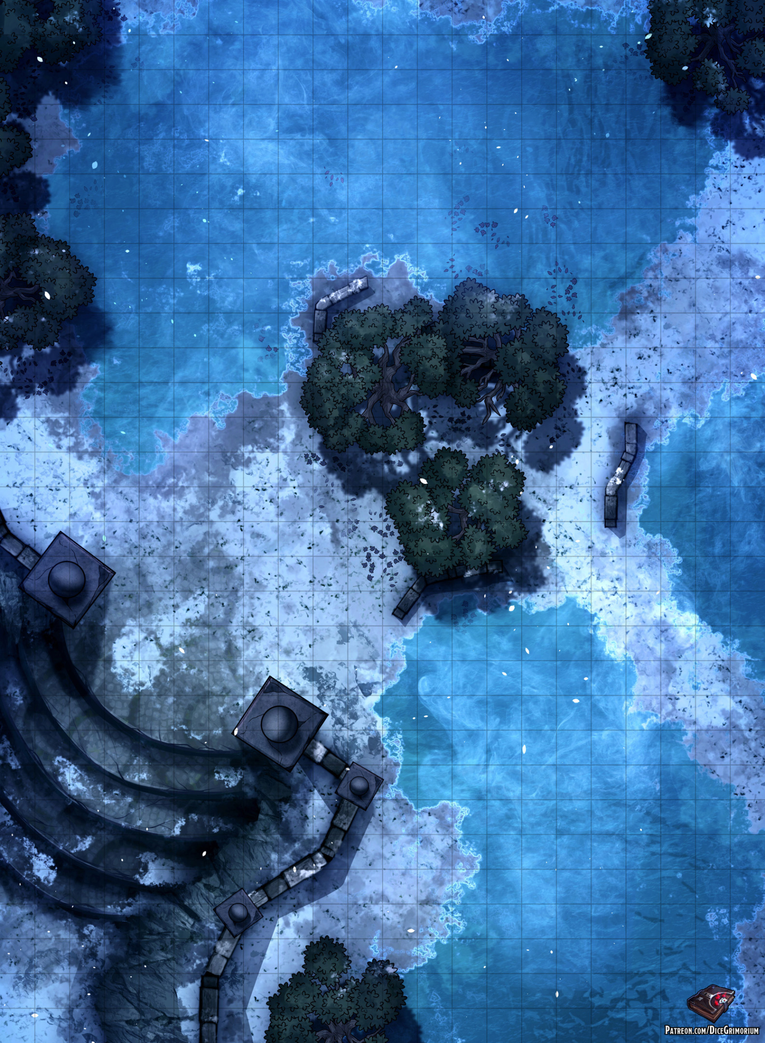 Snowy Forest Thermal Waters - D&D Map for Roll20 And Tabletop - Dice ...