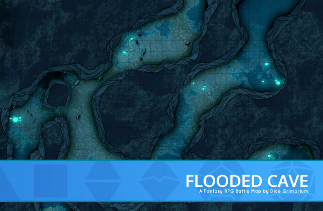 Flooded Cave | D&D Map for Roll20 And Tabletop — Dice Grimorium