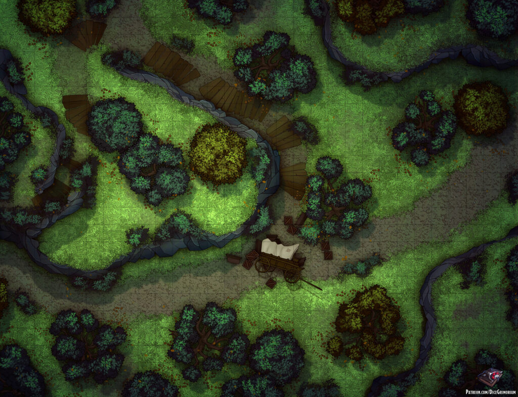 Forest Path Battle Map 22x33 Rdndmaps - vrogue.co