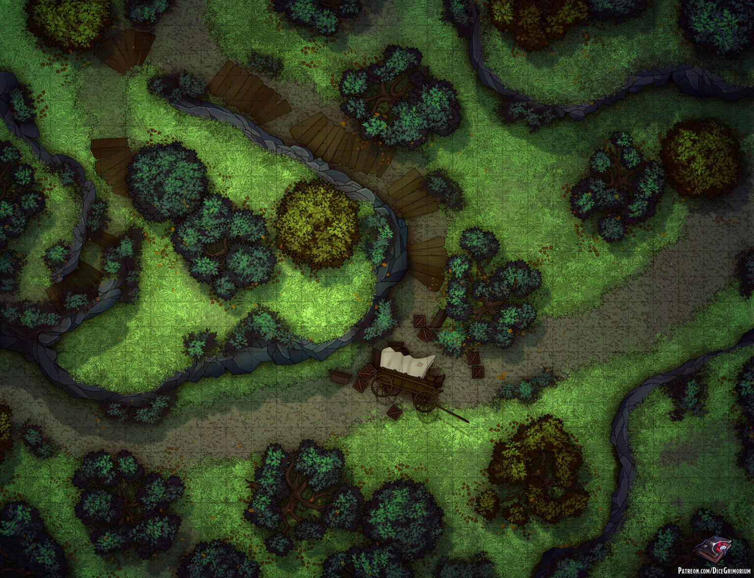 Forest Path Vol. 5 - D&D Map for Roll20 And Tabletop - Dice Grimorium