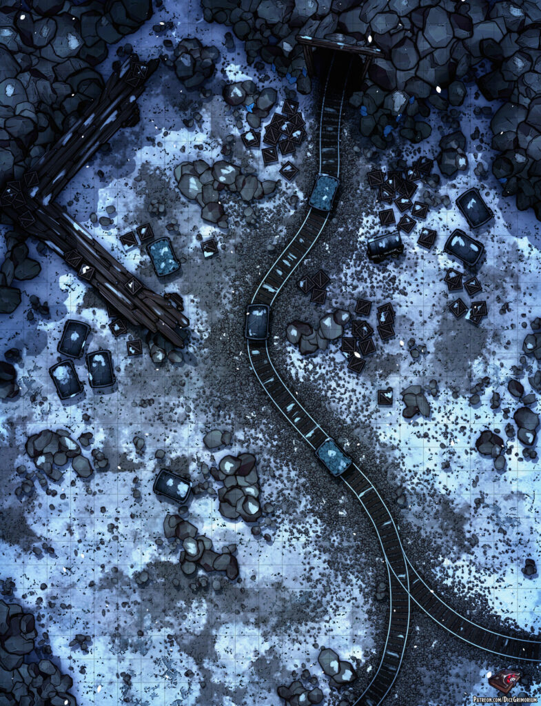 Snowy Mine Entrance Battle Map