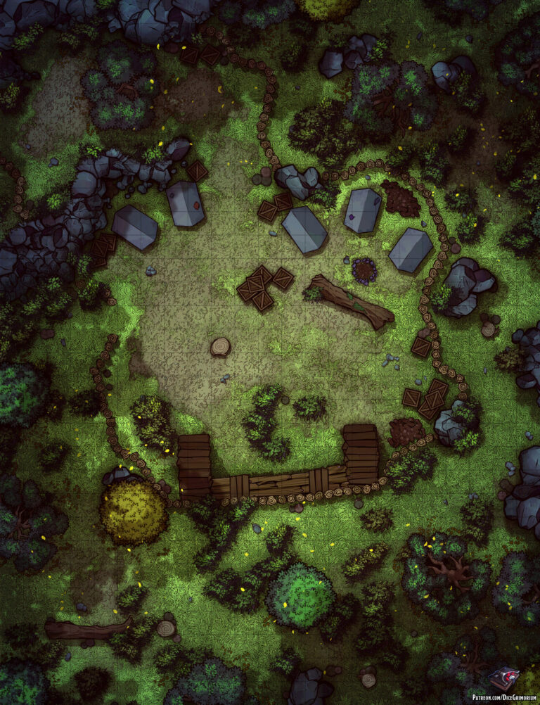 Forest Bandit Camp - D&D Map for Roll20 And Tabletop - Dice Grimorium