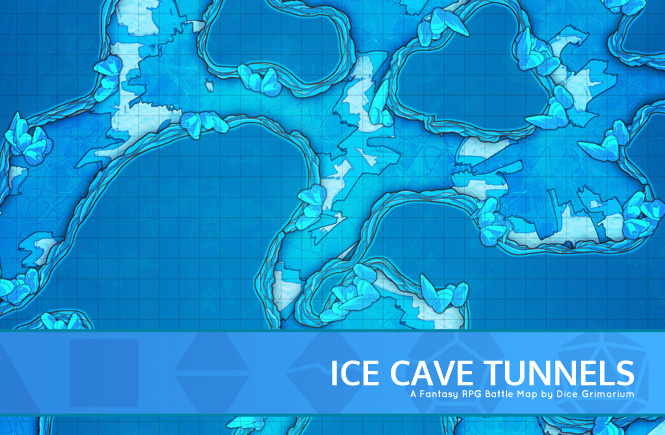 Ice Cave Tunnels Battle Map Banner.