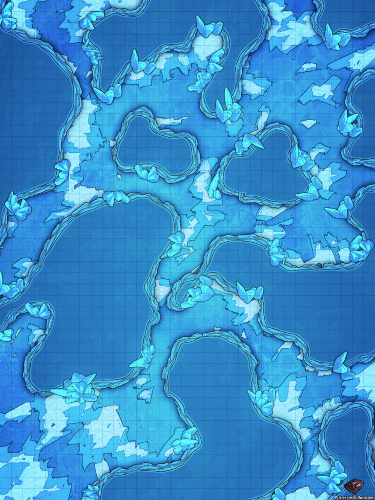 Icy Cave Tunnels Battle Map