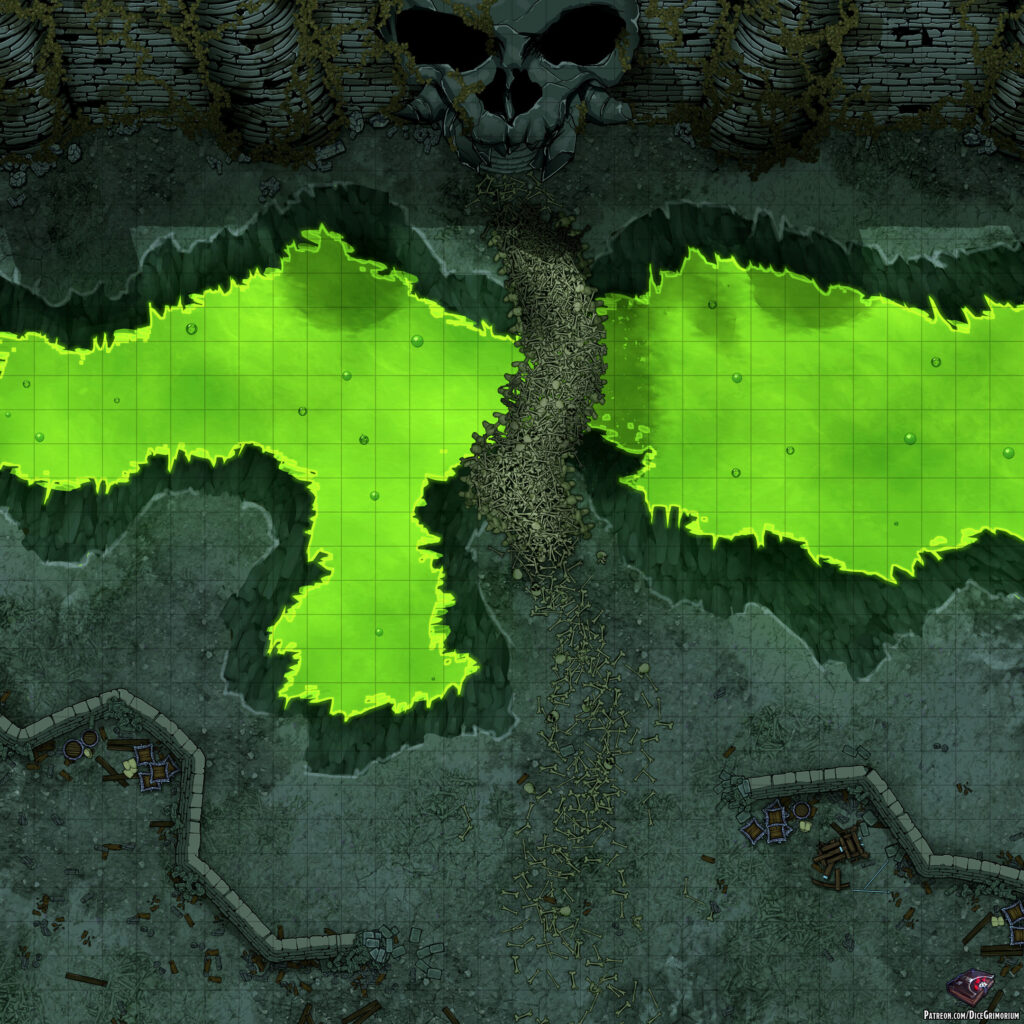 Skeleton Fortress Entrace D&D Battle Map