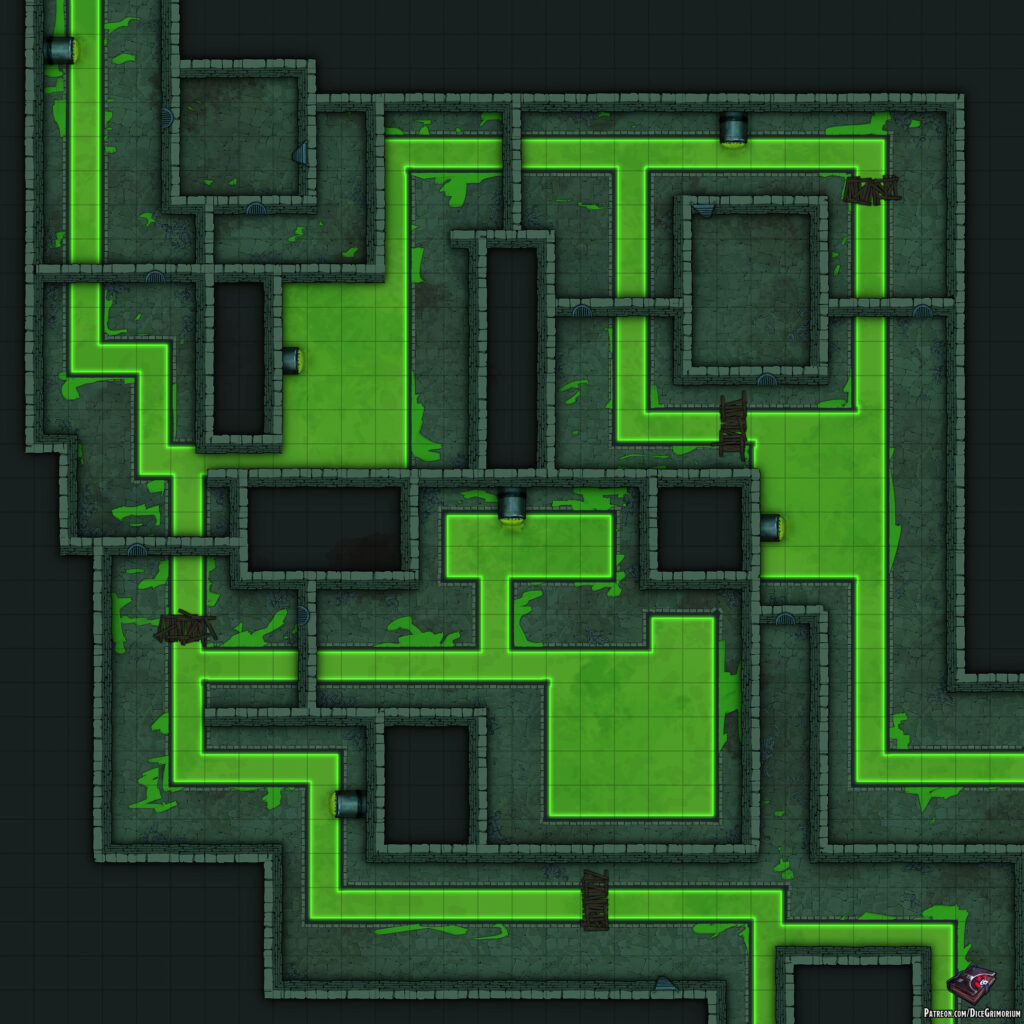 City Sewers D&D Battle Map