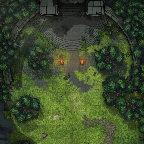 Forest Dungeon Entrance D&D Battle Map Thumb