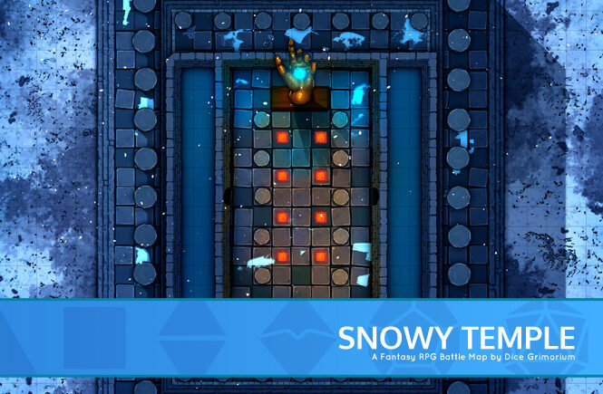 Snowy Temple D&D Battle Map Banner
