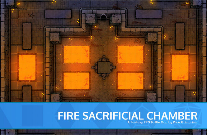 Fire Sacrificial Chamber D&D Battle Map Banner