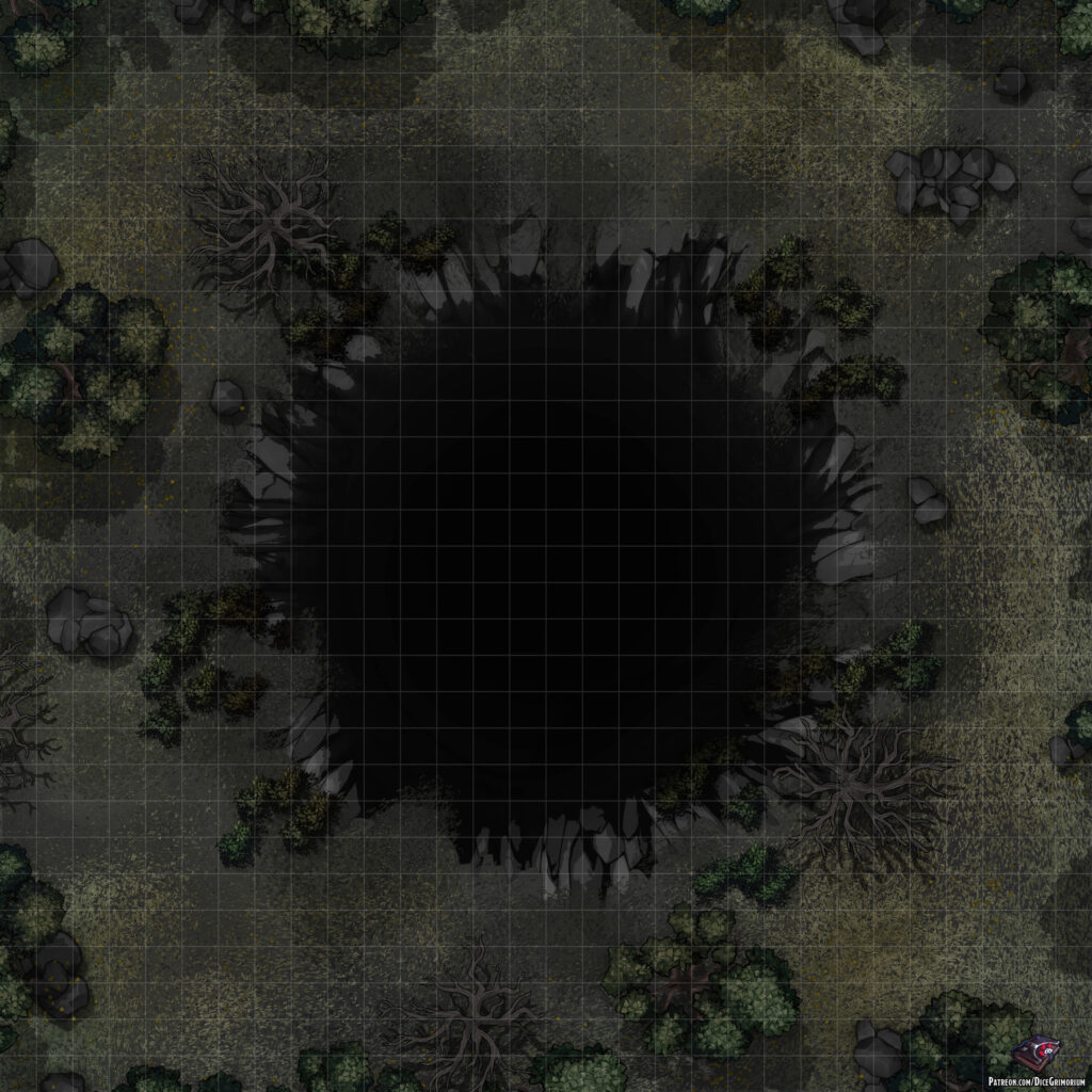 Forest Sinkhole D&D Battle Map