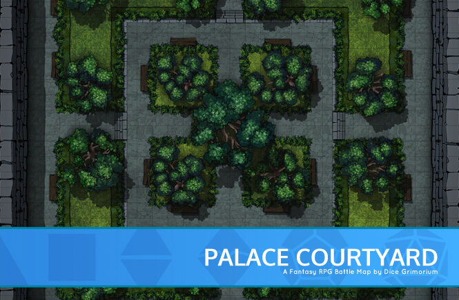 Palace Courtyard D&D Battle Map Banner