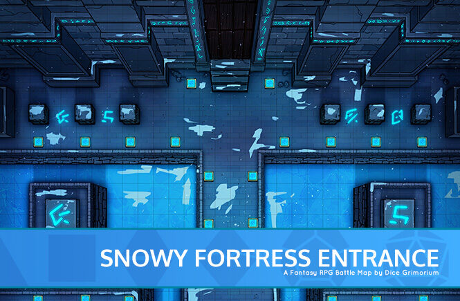 Snowy Fortress Entrance D&D Battle Map Banner
