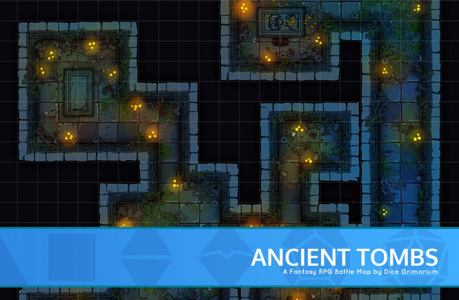 Ancient Tombs D&D Battle Map Banner