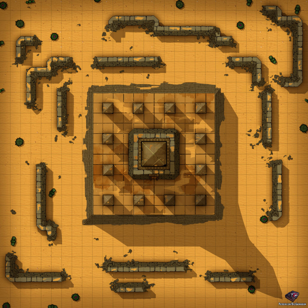 Desert Obelisk D&D Battle Map