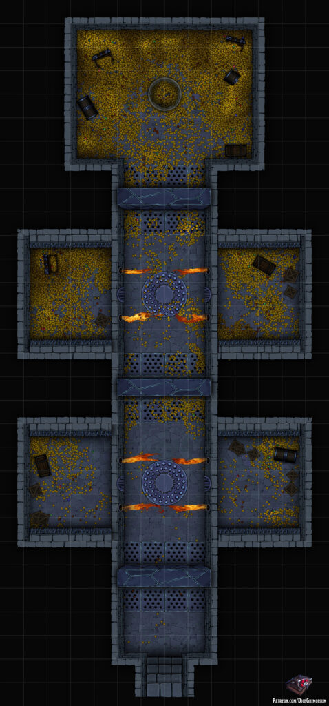 Gold Vaults D&D Battle Map