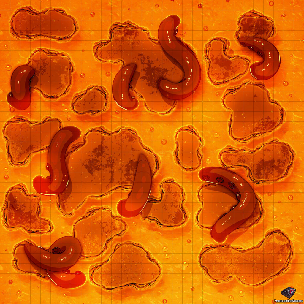 Lava Kraken Destruction D&D Battle Map