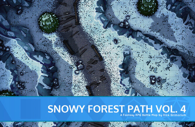 Snowy Forest Path Vol. 4 D&D Battle Map Banner