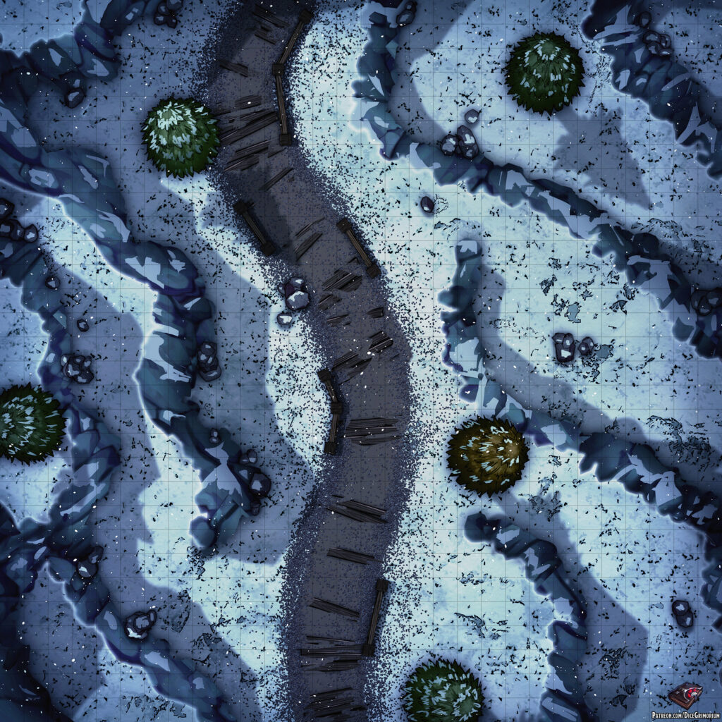Snowy Forest Path Vol. 4 D&D Battle Map