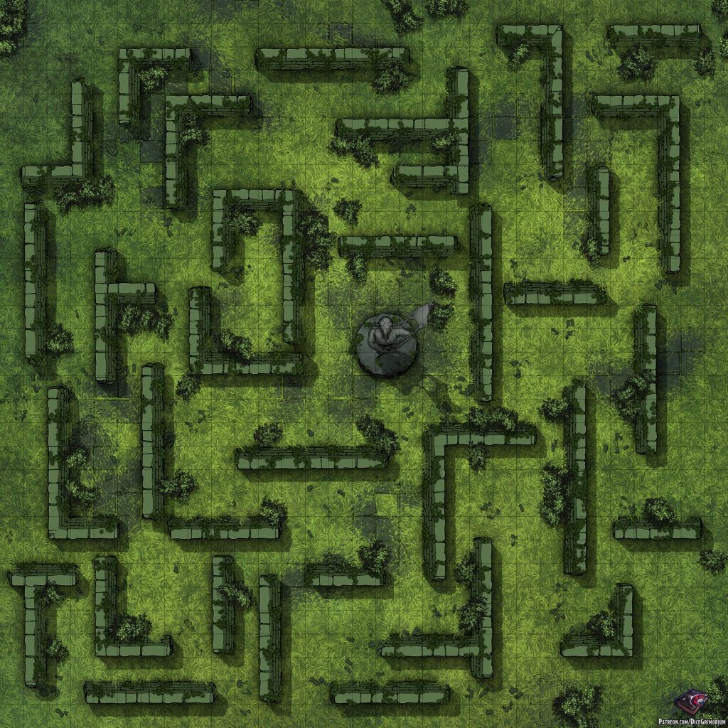 Labyrinth Ruins D&D Battle Map