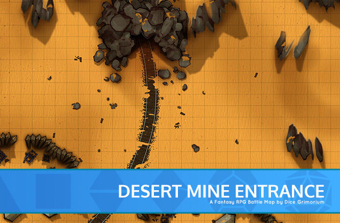 Desert Mine Entrance D&D Battle Map Banner