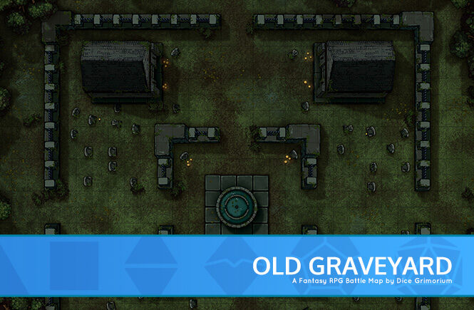 Old Graveyard D&D Battle Map Banner