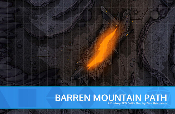 Barren Mountain Path D&D Battle Map Banner