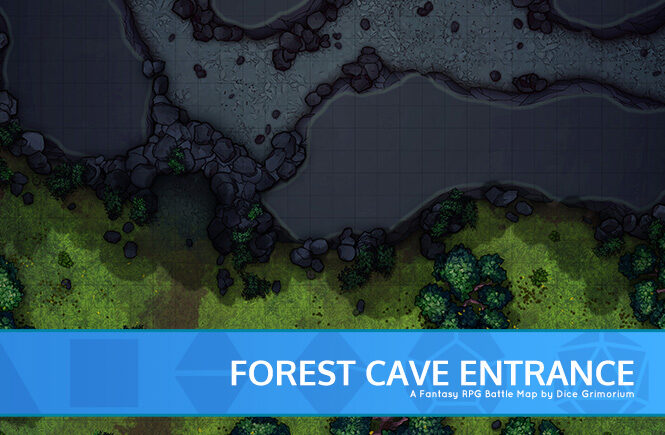 Forest Cave Entrance D&D Battle Map Banner