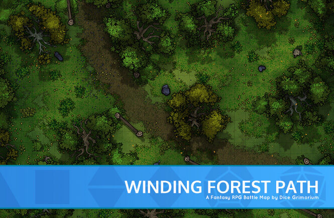 Winding Forest Path D&D Battle Map Banner