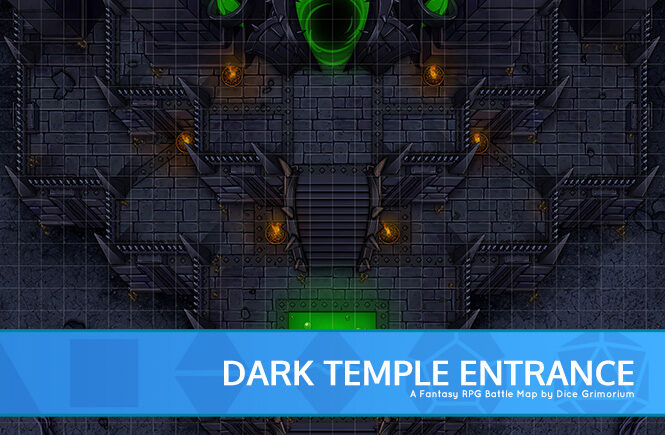 Dark Temple Entrance D&D Battle Map Banner