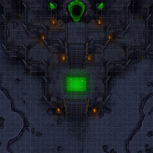 Dark Temple Entrance D&D Battle Map Thumb