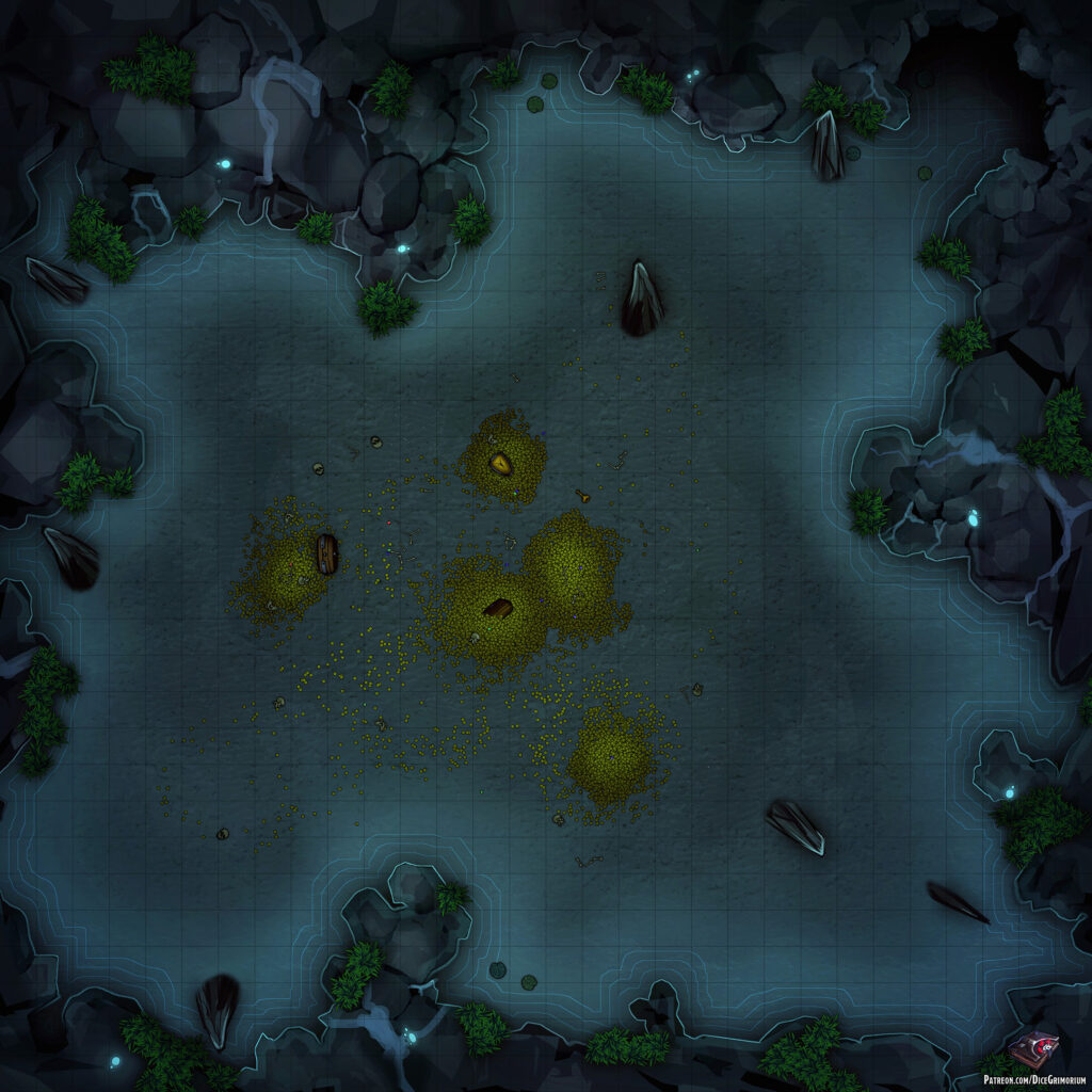 Treasure Cave D&D Battle Map
