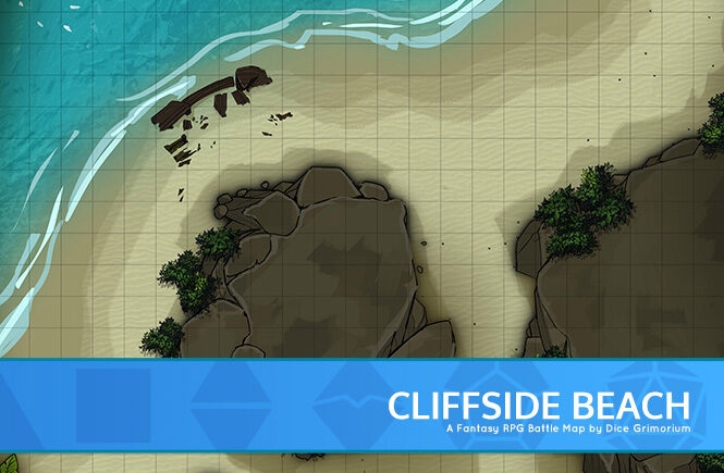 Cliffside Beach D&D Battle Map Banner