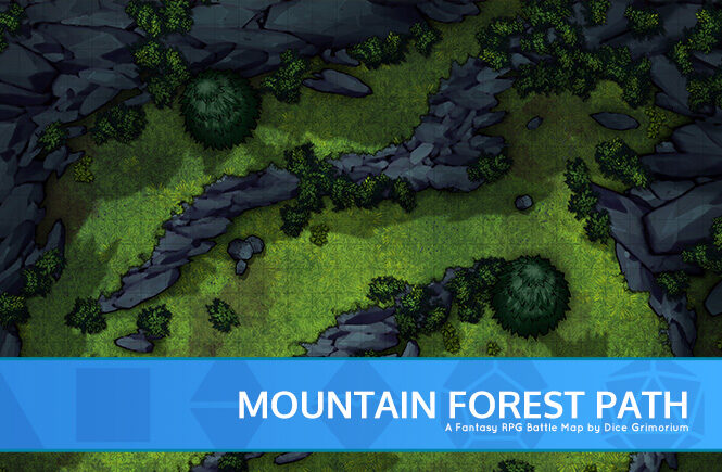 Mountain Forest Path D&D Battle Map Banner