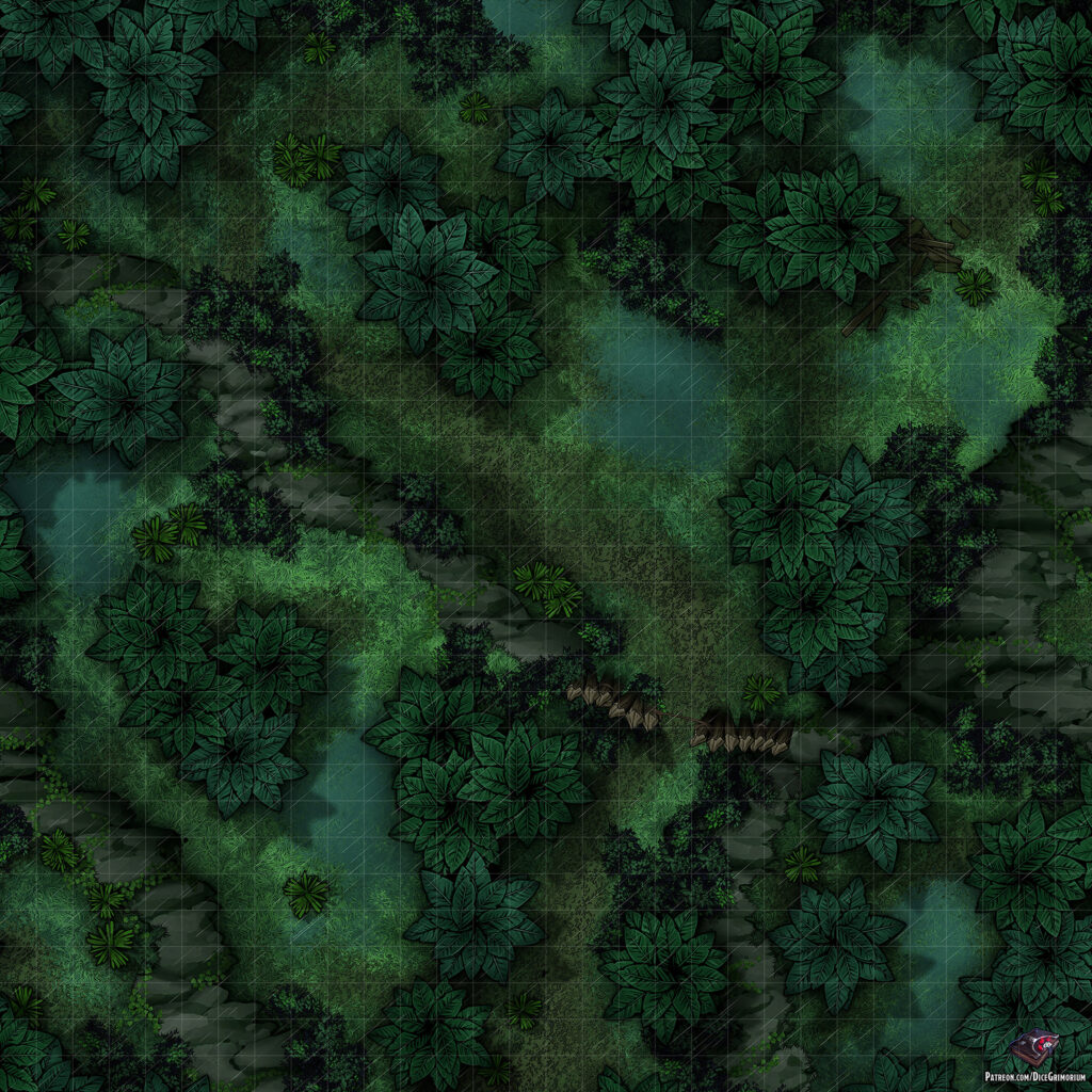 Jungle Path D&D Battle Map
