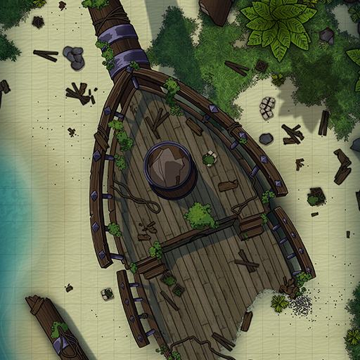 Shipwreck D&D Battle Map Thumb